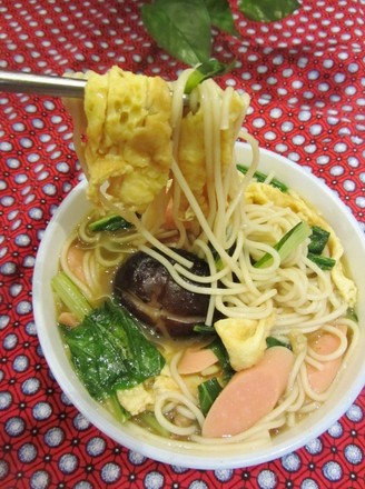 Mushroom and Egg Noodle Soup