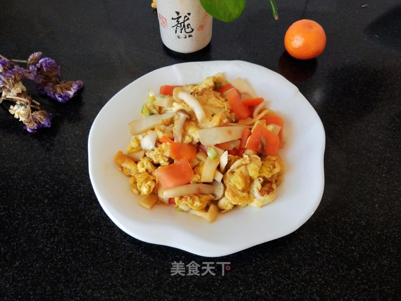 Fried Mushrooms with Eggs recipe