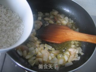 Fried Rice with Golden Square Legs and Green Beans recipe