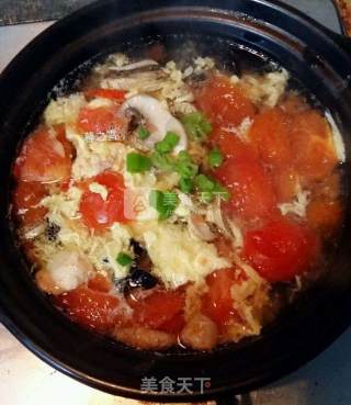 Tomato and Mushroom Egg Drop Soup recipe