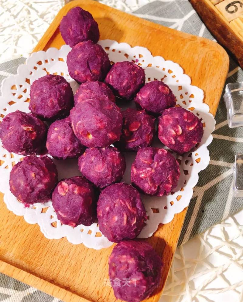 Purple Sweet Potato Milk Oatmeal Balls