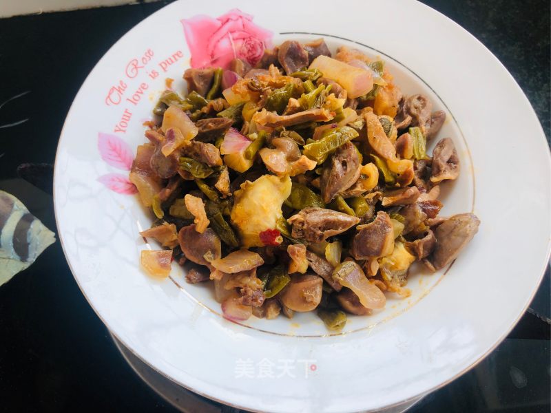 Stir-fried Chicken Mixed (chicken Gizzard and Chicken Heart) recipe