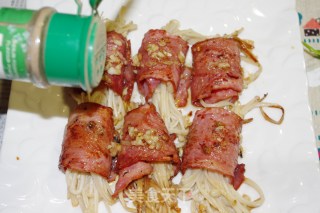 Take Home Teppanyaki. . . Bacon Enoki Mushroom Roll recipe