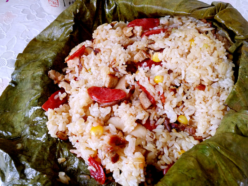 Fragrant Lotus Leaf Rice recipe