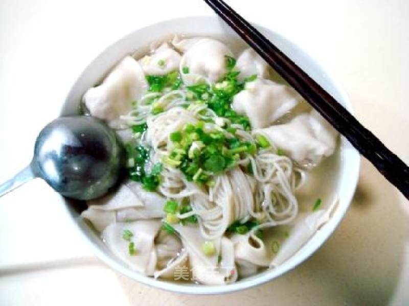 Wonton Noodles with Chicken Broth and Fresh Pork recipe