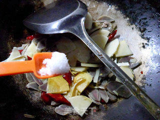 Fried Duck Gizzards with Winter Bamboo Shoots recipe