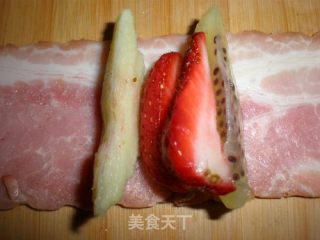 Fruity ~ Meaty ~ Fruit Bacon Roll recipe