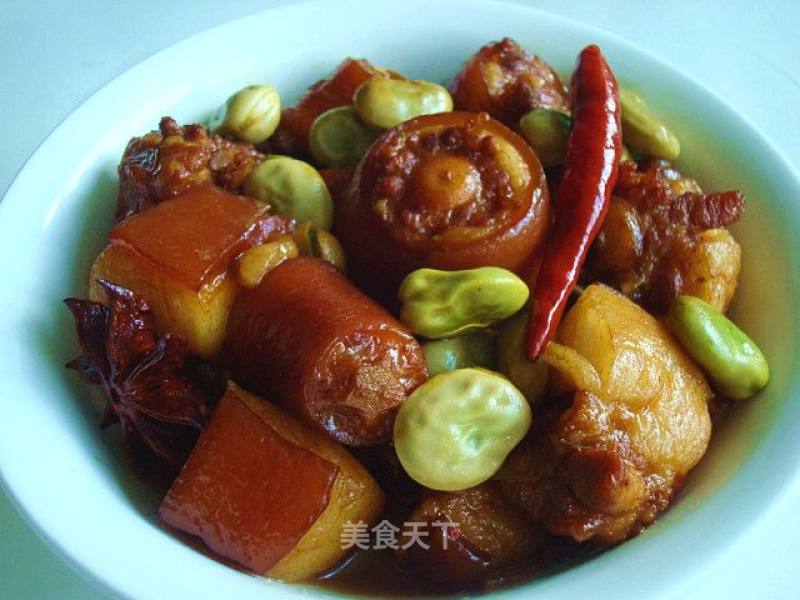 Braised Pork Tail with Broad Beans recipe