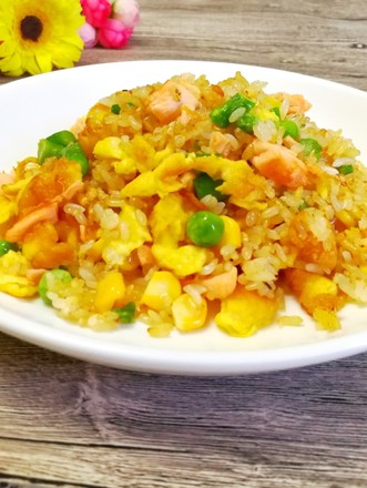 Reduced Fat Meal ~ Brown Rice Salmon Fried Rice