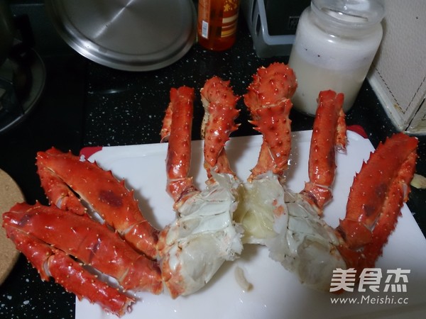 Baked King Crab with Cheese and Crab Congee recipe