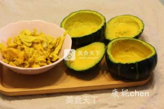 #aca烤明星大赛# Pumpkin and Shrimp Baked Rice recipe