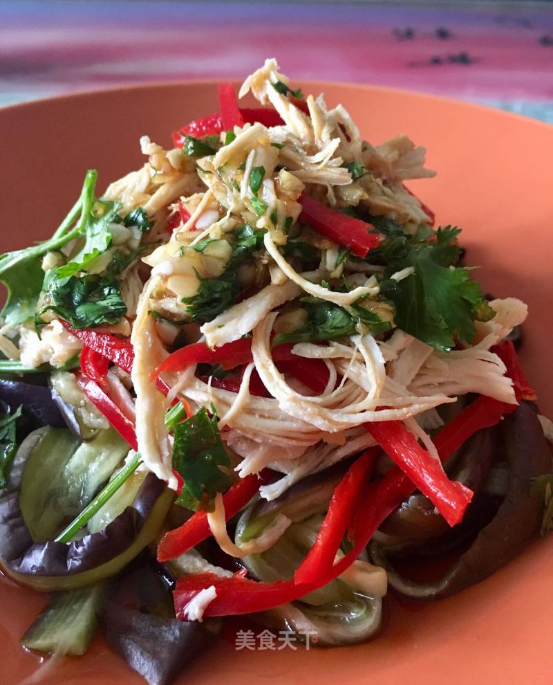 Shredded Eggplant Mixed with Chicken Breast recipe