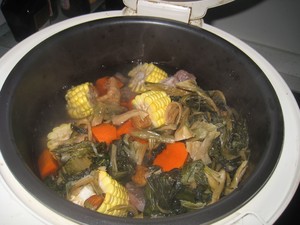 Dried Pork Lung and Vegetable Soup recipe