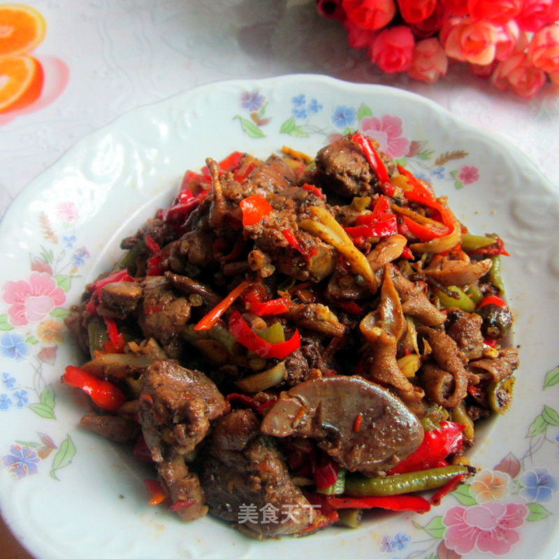 Fried Duck Liver and Duck Intestines recipe