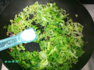 Fried Rice with Lettuce and Mushrooms and Eggs recipe