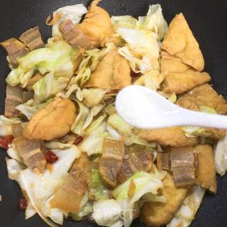 Roasted Tofu with Bacon and Cabbage recipe