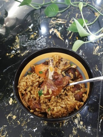 Stewed Rice with Mushroom and Chicken Drumsticks