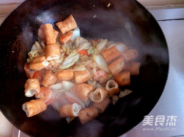 Choy Sum Stir-fried Fritters recipe