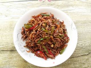 Fried Dried Small River Prawns with Chili recipe