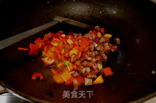 Stir-fried Diced Eggplant with Bacon with Millet Pepper recipe