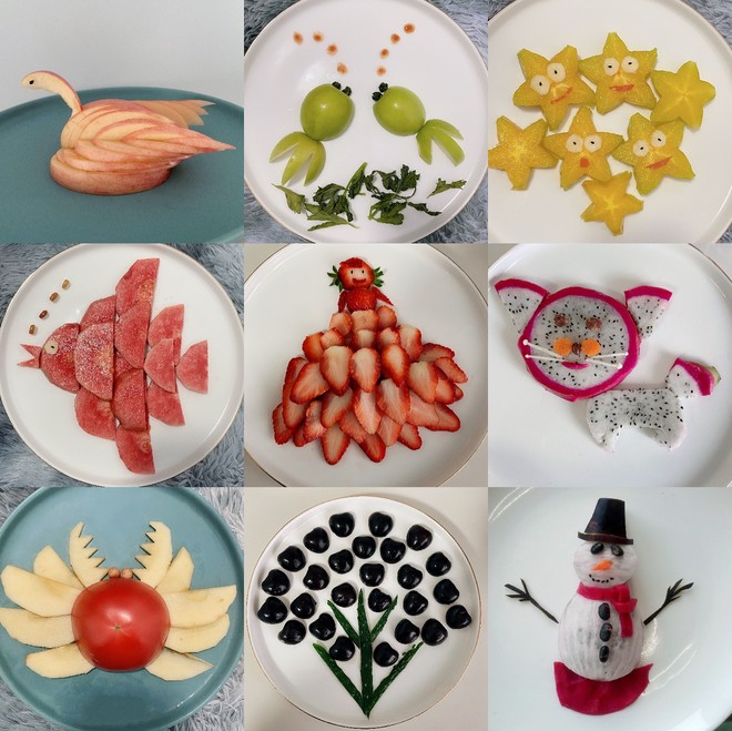 Fruit Platter Creative Children's Arrangement of Strawberries 🍓 Apple Swan