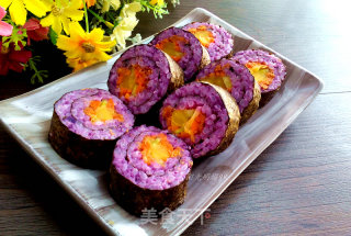 Purple Sweet Potato Floss Sushi Roll recipe