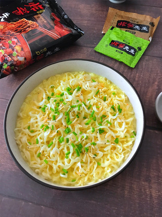 #中卓炸酱面# Instant Noodles with Shrimp and Egg Custard recipe