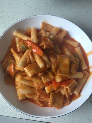 Stir-fried Rice Cake with Spicy Sauce recipe