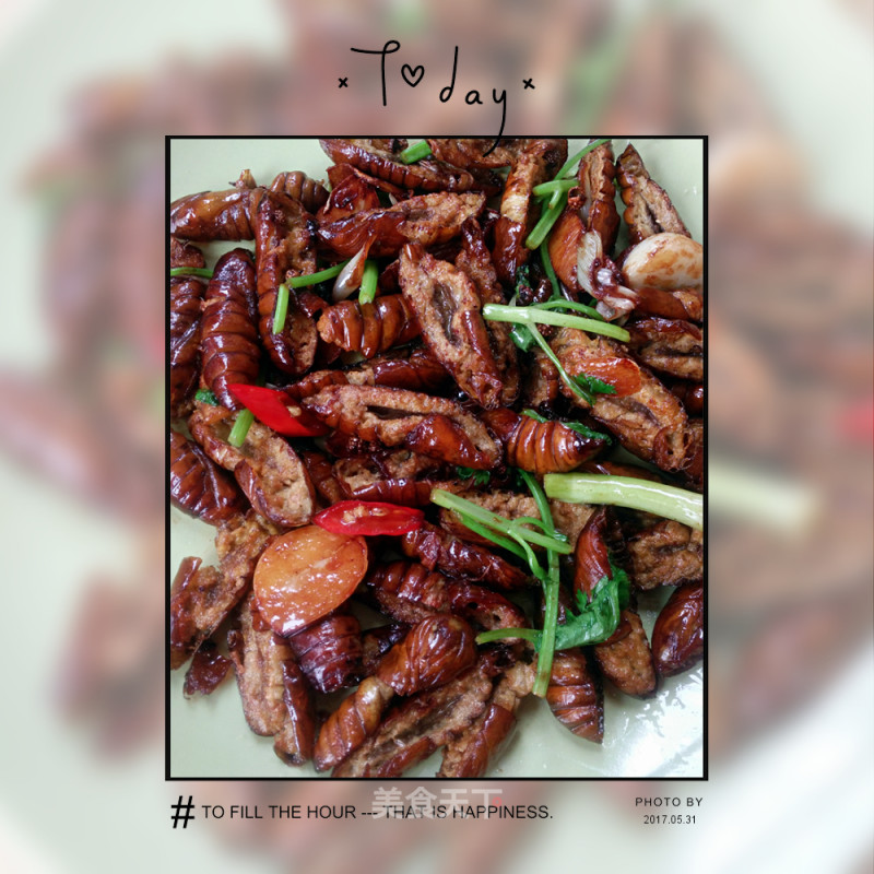 Dry Stir-fried Silkworm Pupa recipe