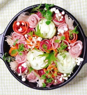 🌸flowers Blooming and Rich∣seasonal Vegetable Rose Flower Salad🌸 recipe