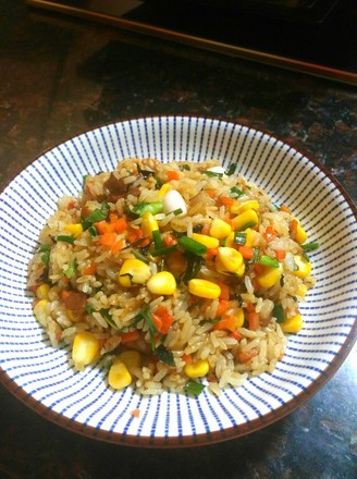 Fried Rice with Carrot and Corn Kernels recipe