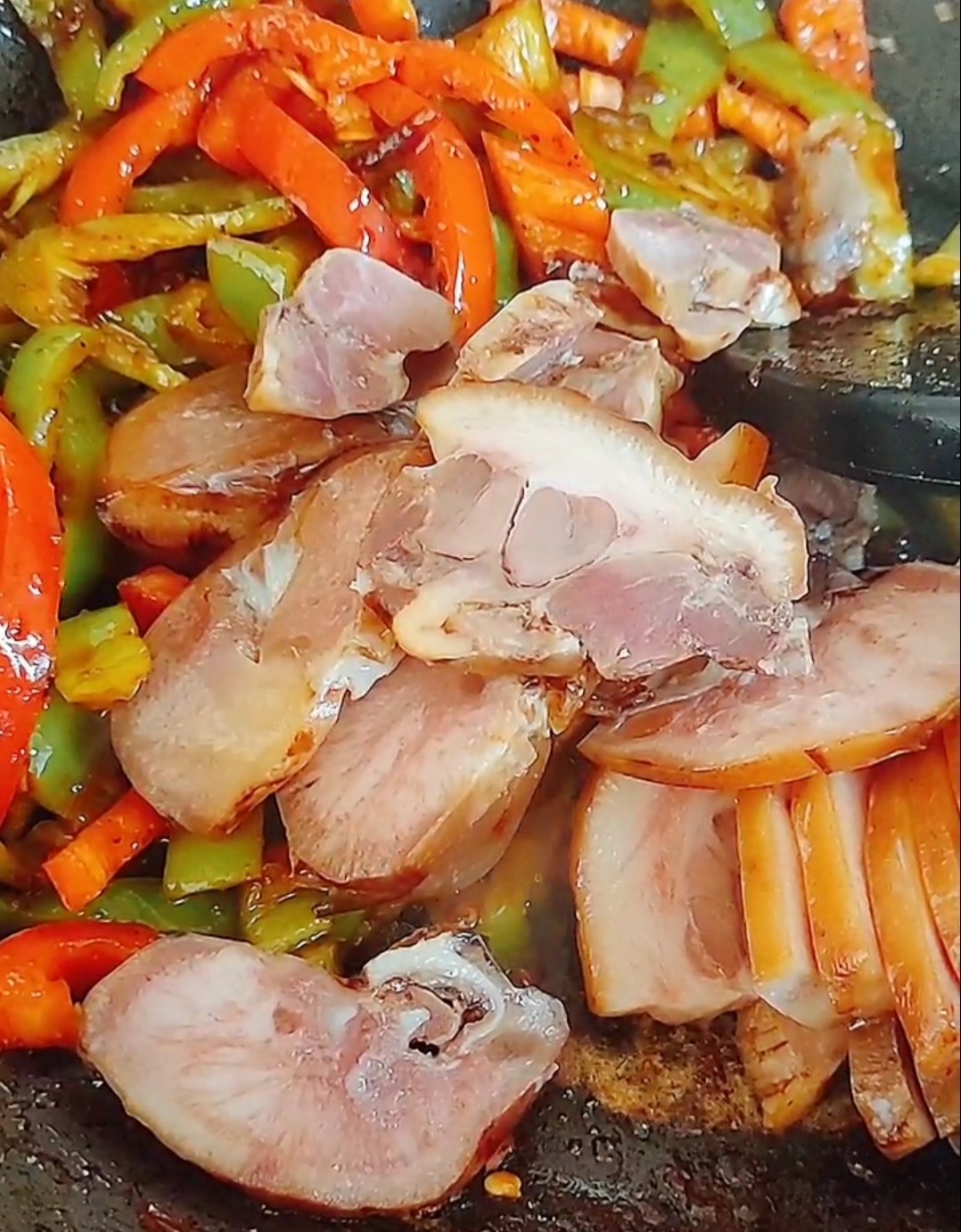 Spicy Stir-fried Pig Gong Zui recipe