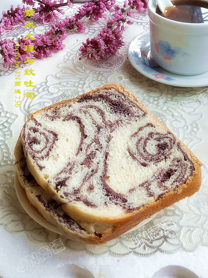 #四session Baking Contest and is Love to Eat Festival# Purple Rice Marbled Toast recipe