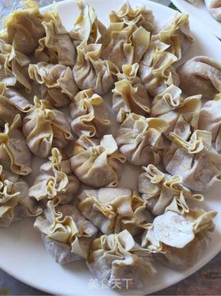 Homemade Wonton Cooked in Water Melon recipe