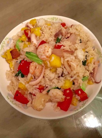 Seafood Pineapple Fried Rice recipe