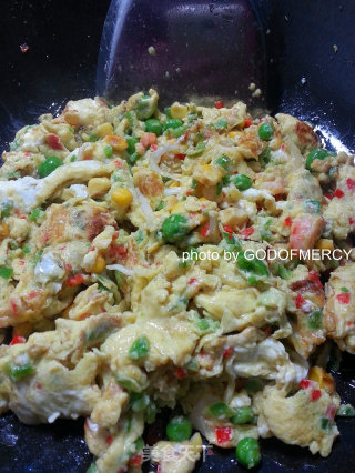 Jianghu Cheats-god Speed Vegetables-slimming Eggs Braised Shrimp, Whitebait, Pea Corn Kernels recipe