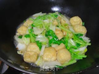 Chinese Cabbage Braised Tofu with Oil recipe