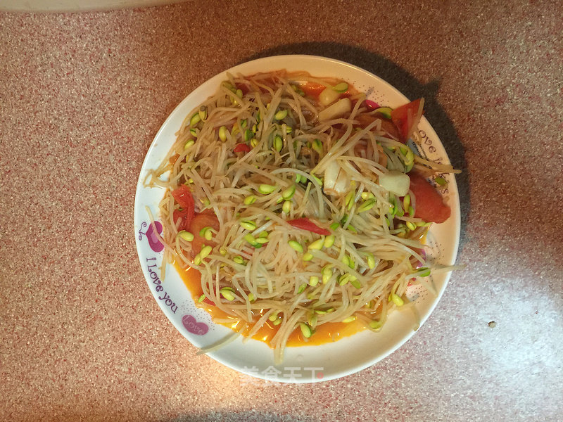 Stir-fried Bean Sprouts with Tomato recipe