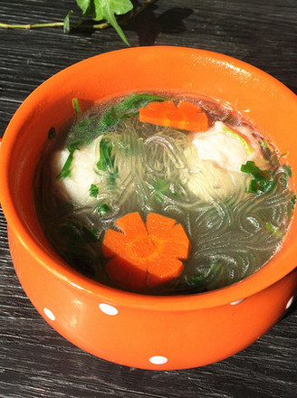 Shepherd's Purse Fish Ball Vermicelli Soup recipe