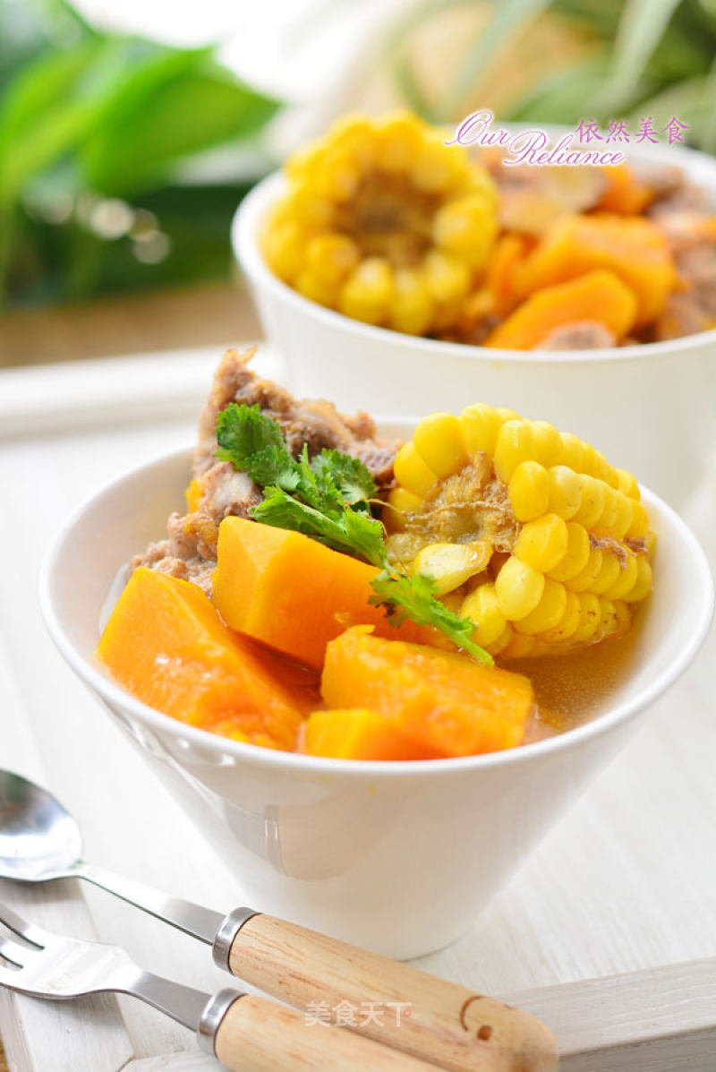 Summer Nutritional Soup---corn Pumpkin Spare Rib Soup recipe