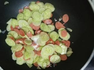 Fried Sausage with Cucumber recipe