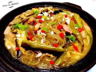 Eggplant Claypot with Minced Meat and Vermicelli recipe