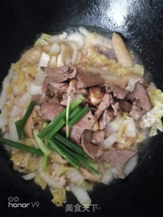 Stir-fried Tofu with Pork Liver and Baby Vegetables recipe