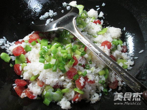 Sausage and Broad Bean Fried Rice recipe