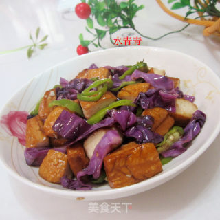 Stir-fried Braised Tofu with Purple Cabbage recipe