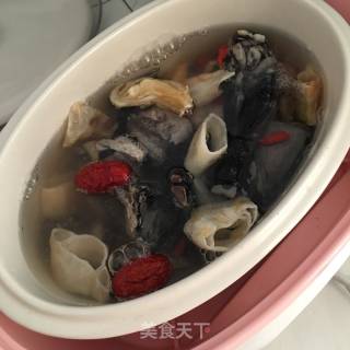 Stewed Bamboo Silk Chicken with Fish Glue, Red Dates and Wolfberry recipe