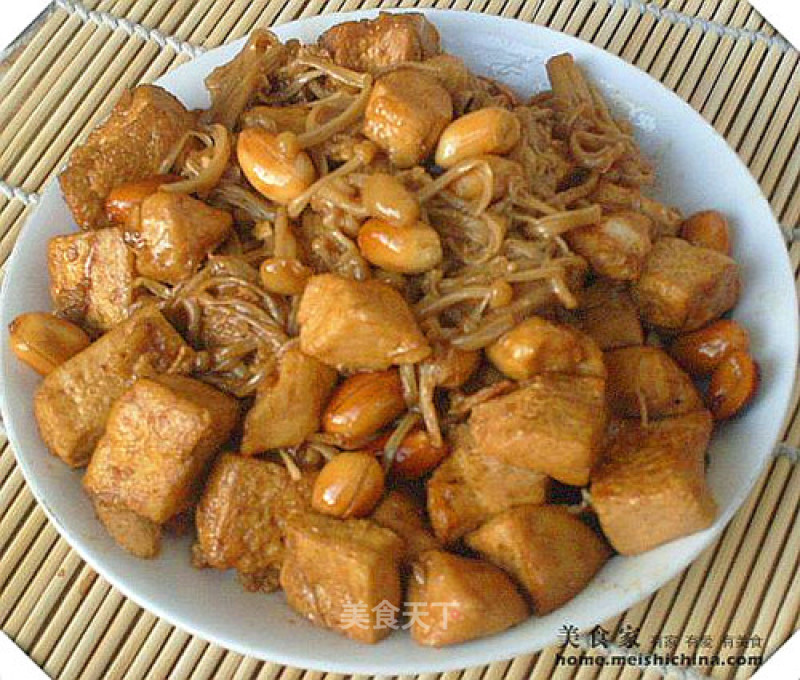Golden Needle Tofu Crispy Peanuts recipe