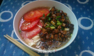 Noodles with Mushroom Meat Sauce recipe