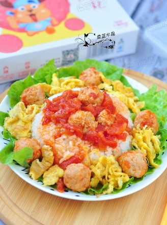 Meatball Rice with Tomato Sauce recipe