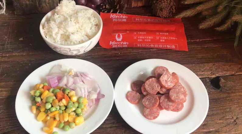 Horchin German Style Black Pepper Beef Sausage Fried Rice recipe